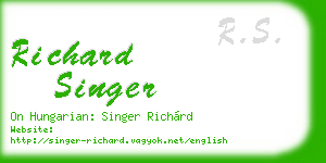 richard singer business card